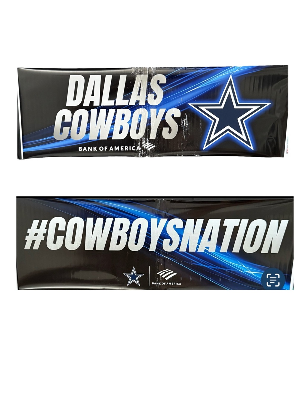 Used Dallas Cowboys #CowboysNation Plastic Sign / Banner – Bank of America Promo